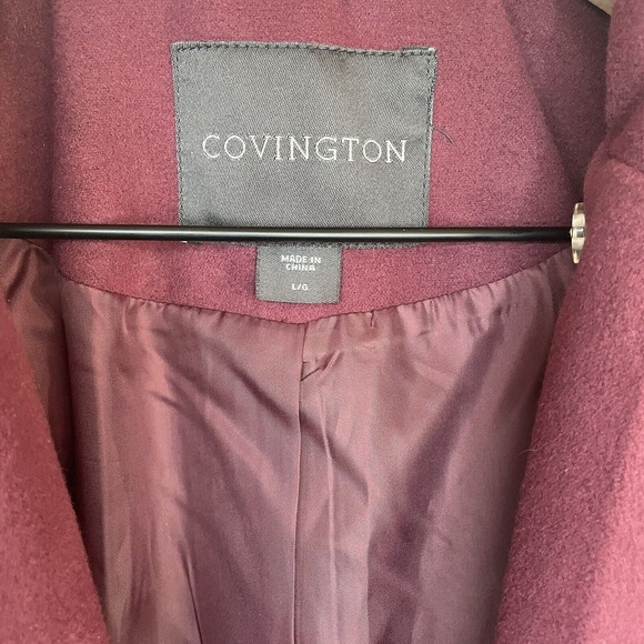 Covington Missy Fur Lapel Coat Half Button Closure Fig Women's Size Large NWT - Picture 4 of 11